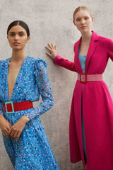 Resort 2018 Carolina Herrera Runway Look One Sample Floral Silk Chiffon Plunge Dress