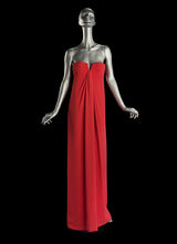 Spring 2000 Valentino Strapless Red Silk Crepe Dress Re-issue of the 1965 Couture Original