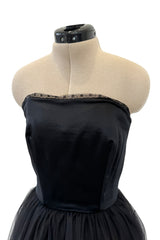 c.Fall 1991 Chanel by Karl Lagerfeld Strapless Mini Dress w Full Net Skirt