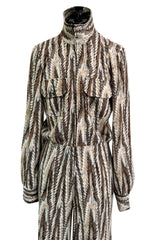 Fabulous Fall 1975 Diane Von Furstenberg Soft T-Shirt Feel Jersey Printed Jumpsuit