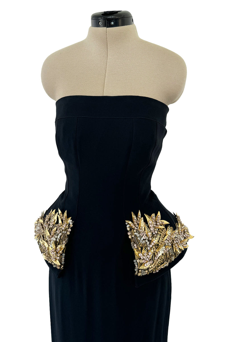 Spectacular Spring 2014 Alexander McQueen by Sarah Burton Strapless Crystal Detailed Peplum Dress