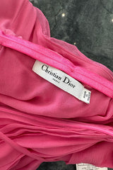 Resort 2008 Christian Dior by John Galliano Pink Silk Chiffon Plunge Dress
