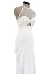 Runway Spring 2013 Emilio Pucci by Peter Dundas Look 41 White Silk Halter Dress w Pockets