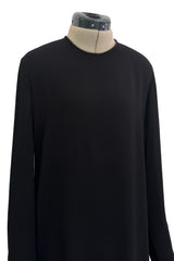 Chic & Simple Fall 2001 Gucci by Tom Ford Runway Look 20 Black Silk Side Zipper Sheath Dress