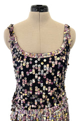 Dreamy Cruise 2006 Chanel by Karl Lagerfeld Weightless Blue Silk Tulle Dress w Iridescent Sequins