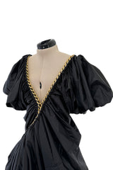Important Fall 2009 Junya Watanabe Runway Look 29 Black Padded Nylon Dress w Gold Chain Detailing