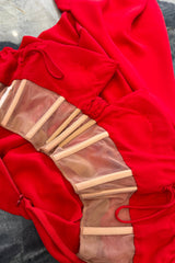 Spring 2000 Valentino Strapless Red Silk Crepe Dress Re-issue of the 1965 Couture Original