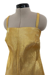 Amazing 1950s Elizabeth Arden Old Hollywood Metallic Gold Playsuit Jumpsuit