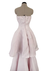 Outstanding 2014 Christian Dior by Raf Simons Strapless Palest Soft Pink Dress w Tiered Skirting