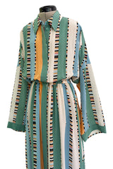 Chic Spring 2018 Emilio Pucci Runway Look 26 & Ad Campaign Printed Stripe & Dot Silk Dress or Cover Up