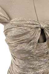 Elegant Resort 2010 Oscar de la Renta Gold Runway Look 48 Metallic Gold & Silver Lame Halter Dress