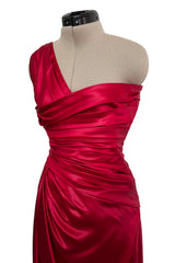 Prettiest Pre-Fall 2010 Valentino by Maria Grazia Chiuri & Pierpaolo Piccioli Red One Shoulder Silk Dress