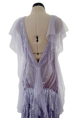 Extraordinary Spring 2012 Alexandre Vauthier Custom Sample Pale Lavender Silk Net & Sequin dress
