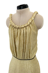 Amazing 2021 Fendi by Kim Jones Holiday Collection & Ad Campaign Metallic Gold Lurex Jumpsuit