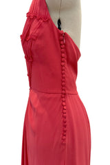 Phenomenal Cruise 2011 Christian Dior by John Galliano Red Silk Chiffon Dress w Pleated Detailing