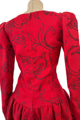 Stunning Fall 1994 Givenchy Haute Couture Original Runway Sample Dress w Front Black Bow