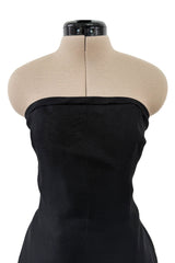 Spring 1987 Yves Saint Laurent Runway Mini Dress w Floor Length Back Bow