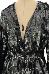 Fabulous Spring 2017 Attico Runway Look 25 Large Black Sequin Paillette Wrap Coat or Dress