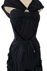 Fall 2005 Christian Dior by John Galliano Runway Look 51 Black Pleated Corset Dress