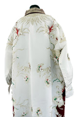 Extraordinary Spring 2022 Valentino by Pierpaolo Piccioli Look 78 Burgundy & White Embroidered Robe Dress