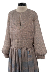 Chic Cruise 2020 Christian Dior by Maria Grazia Chiuri Runway Look 107 Metallic Print Dress w Full Sleeves