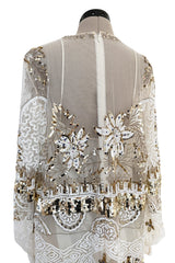 Beautiful Spring 2020 Valentino by Pierpaolo Piccioli Densely White & Gold Sequin Dress