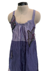 Prettiest Spring 2009 Emporio Armani Runway Finale Look 91 Purple Dress w Elaborately Beaded Butterfly Appliques