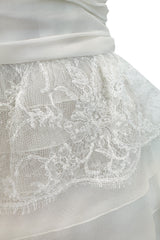 Dreamiest Spring 2008 Valentino Ivory Silk Organza Strapless Wedding Dress w Beaded Lace & Ruffle Skirt