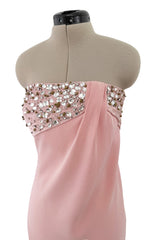 Dreamy Fall 2012 Oscar de la Renta Runway Look 58 Strapless Pink Dress w Jewels & Rhinestones