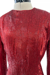 Phenomenal Fall 2011 Alexandre Vauthier Haute Couture Runway Look Hand Beaded Red Silk Chiffon Dress