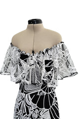 Resort 2017 Valentino by Pierpaolo Piccioli & Maria Grazia Chiuri Collection Look 70 Black Net & White Embroidery Dress