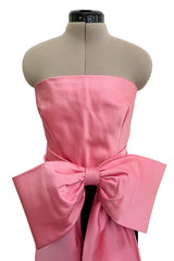 Gorgeous & Chic Fall 1984 Givenchy by Hubery de Givenchy Haute Couture Strapless Pink Silk & Black Velvet Dress