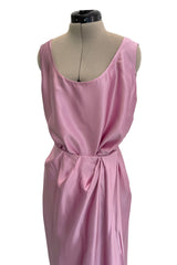 Prettiest Early 1990s Emanuel Ungaro Haute Couture Rose-Pink Silk Wrap Skirt & Tank Top Set Dress