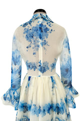 Pre-Fall 2020 Valentino by Pierpaolo Piccioli Runway Look 3 Blue & White Silk Organza Dress