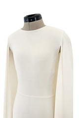 Resort 2015 Look 78 Valentino by Pierpaolo & Piccioli & Maria Grazia Chiuri Ivory Caped Sleeve Silk Dress