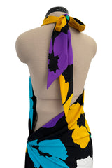 Spring 1984 James Galanos Runway Documented Floral Dress w Low Back