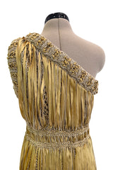 Outstanding Cruise 2011 Chanel by Karl Lagerfeld Runway Look 36 Gold Ribbon & Metallic Gold Cord Knit Dress