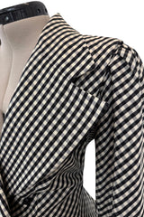 Fabulous Spring 1984 Emanuel Ungaro Haute Couture Runway B&W Check Suit