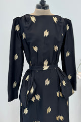 Christian Dior Spring 1979 Backless Gold & Black Dress