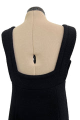 Minimalist c. 1964 James Galanos Superb Detailed Square Neckline Long Sheath Dress