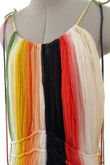 Spring 2016 Chloe by Clare Waight Keller Runway Look 24 Hand Dyed Multicolor Silk Chiffon Dress