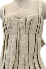 Fall 2007 Bottega Veneta by Tomas Maier Strapless Gold Metallic Dress w Puffed Skirt