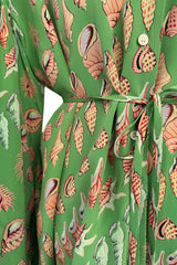 Chic Spring 1974 Valentino by the Original Mr. Valentinop Green Silk Shell Print Top & Head Scarf