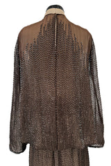 Fall 1981 John Anthony Couture Hand Beaded Silk Chiffon Top & Skirt Set