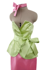 Yves Saint Laurent Spring 1985 Haute Couture Runway Pink & Mint Green Set