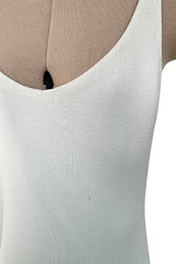 Fantastic 1973 Halston Runway Pale Blue Green Double Layer Silk Jersey Sleeveless Tank Dress