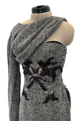 Rare Fall 2007 Christian Dior by John Galliano Runway Look 19 Beaded One Shoulder Dress