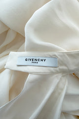 Beautiful Resort 2014 Givenchy by Riccardo Tisci Backless & Caped Panel Ivory Silk Chiffon Dress