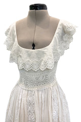 Romantic Resort 2015 Valentino by Pierpaolo & Piccioli & Maria Grazia Chiuri Cotton Embroidered Dress w Flower Belt