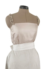 Prettiest 2012 Lanvin by Alber Elbaz Nude & Blush Silk Trained Wedding Dress w Beaded Detail